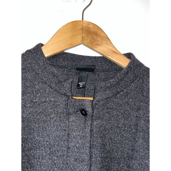 Eileen Fisher Gray 100% Wool Minimaist coat Cardigan Women's Size M - Picture 4 of 9